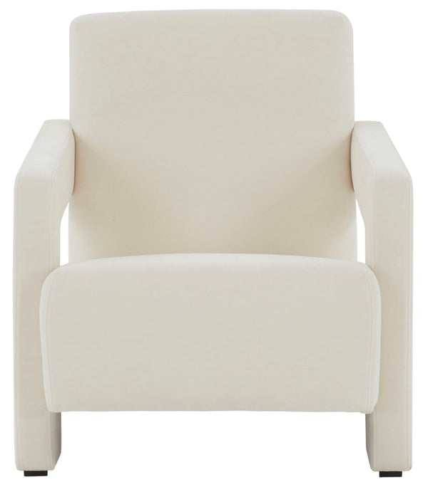 Safavieh TAYLOR Modern Boucle Accent Chair - Mid-Century Style with Plush Comfort for Stylish Living Spaces Ivory SFV5046A