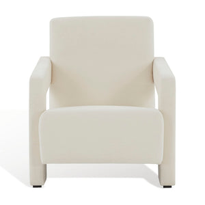 Safavieh TAYLOR Modern Boucle Accent Chair - Mid-Century Style with Plush Comfort for Stylish Living Spaces Ivory SFV5046A