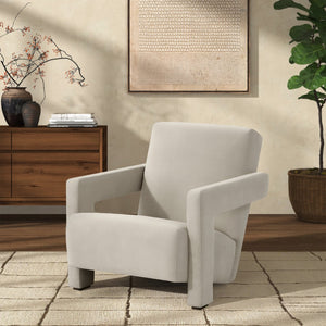 Safavieh TAYLOR Modern Boucle Accent Chair - Mid-Century Style with Plush Comfort for Stylish Living Spaces Ivory SFV5046A