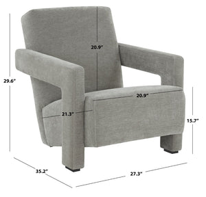 Safavieh TAYLOR Modern Boucle Accent Chair - Mid-Century Style with Plush Comfort for Stylish Living Spaces Grey SFV5046B