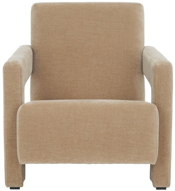 Safavieh TAYLOR Modern Boucle Accent Chair - Mid-Century Style with Plush Comfort for Stylish Living Spaces Light Brown SFV5046C