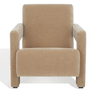 Safavieh TAYLOR Modern Boucle Accent Chair - Mid-Century Style with Plush Comfort for Stylish Living Spaces Light Brown SFV5046C