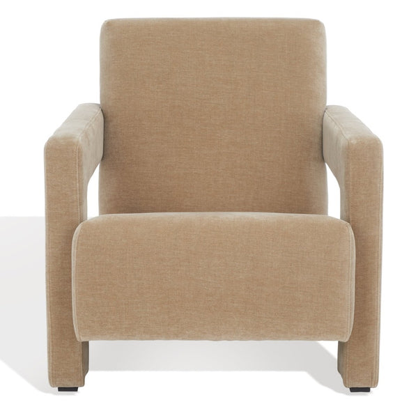 Safavieh TAYLOR Modern Boucle Accent Chair - Mid-Century Style with Plush Comfort for Stylish Living Spaces Light Brown SFV5046C