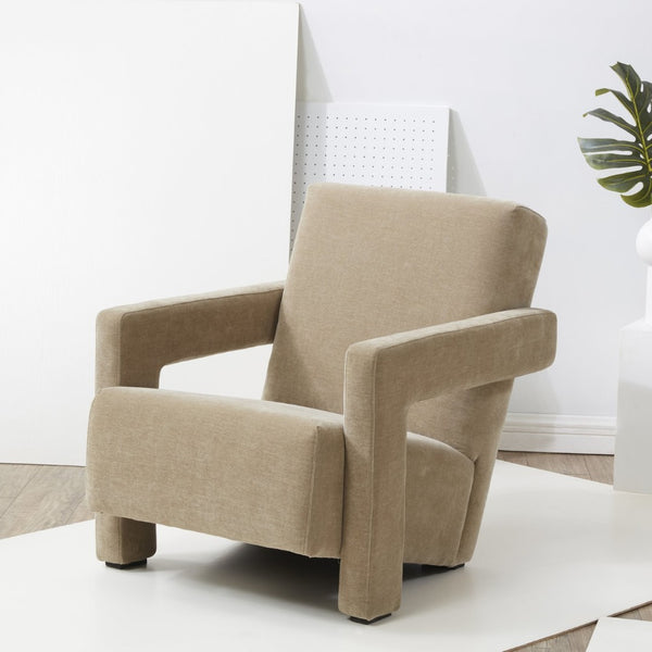 Safavieh TAYLOR Modern Boucle Accent Chair - Mid-Century Style with Plush Comfort for Stylish Living Spaces Light Brown SFV5046C