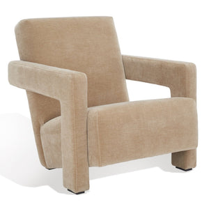 Safavieh TAYLOR Modern Boucle Accent Chair - Mid-Century Style with Plush Comfort for Stylish Living Spaces Light Brown SFV5046C