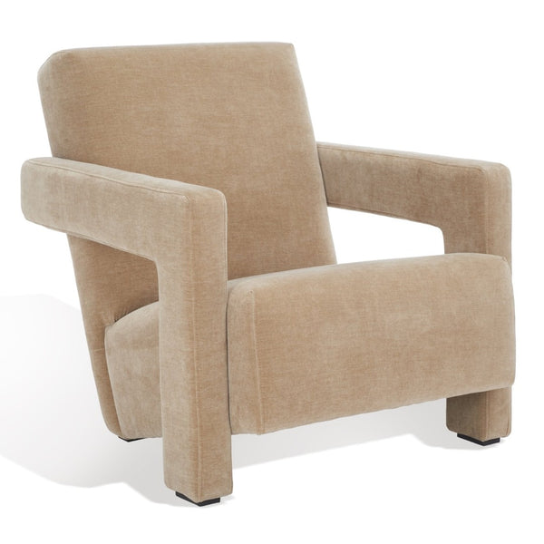 Safavieh TAYLOR Modern Boucle Accent Chair - Mid-Century Style with Plush Comfort for Stylish Living Spaces Light Brown SFV5046C