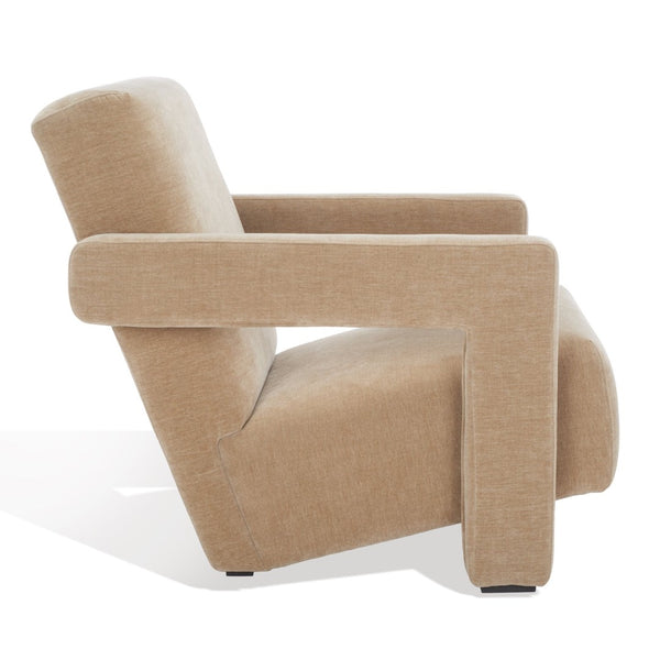 Safavieh TAYLOR Modern Boucle Accent Chair - Mid-Century Style with Plush Comfort for Stylish Living Spaces Light Brown SFV5046C
