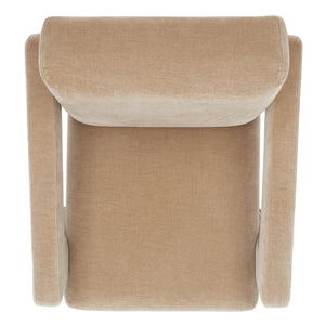 Safavieh TAYLOR Modern Boucle Accent Chair - Mid-Century Style with Plush Comfort for Stylish Living Spaces Light Brown SFV5046C