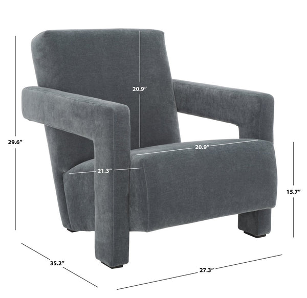 Safavieh TAYLOR Modern Boucle Accent Chair - Mid-Century Style with Plush Comfort for Stylish Living Spaces Navy SFV5046D