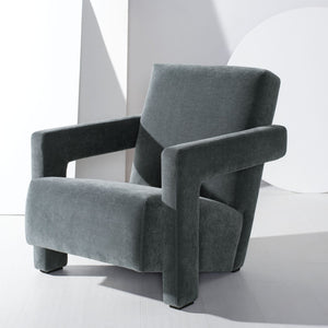 Safavieh TAYLOR Modern Boucle Accent Chair - Mid-Century Style with Plush Comfort for Stylish Living Spaces Navy SFV5046D