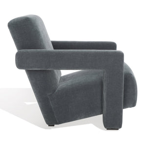 Safavieh TAYLOR Modern Boucle Accent Chair - Mid-Century Style with Plush Comfort for Stylish Living Spaces Navy SFV5046D