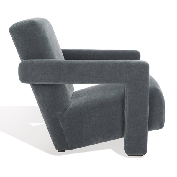Safavieh TAYLOR Modern Boucle Accent Chair - Mid-Century Style with Plush Comfort for Stylish Living Spaces Navy SFV5046D