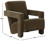 Safavieh Taylor Modern Velvet Accent Chair Dark Olive Green SFV5046E