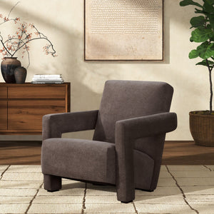 Safavieh TAYLOR Modern Boucle Accent Chair - Mid-Century Style with Plush Comfort for Stylish Living Spaces Brown SFV5046F