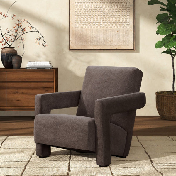 Safavieh TAYLOR Modern Boucle Accent Chair - Mid-Century Style with Plush Comfort for Stylish Living Spaces Brown SFV5046F