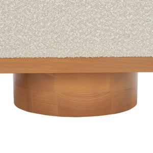 Safavieh VIANNA Boucle Bench - Modern Plush Seating with Warm Ash Wood Accents for Entryways and Living Spaces Cream / Natural SFV5049A