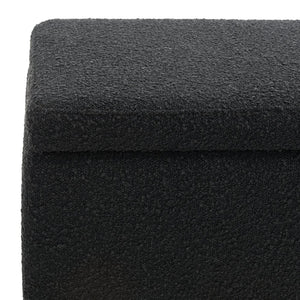 Safavieh VIANNA Boucle Bench - Modern Plush Seating with Warm Ash Wood Accents for Entryways and Living Spaces Black / Natural SFV5049C