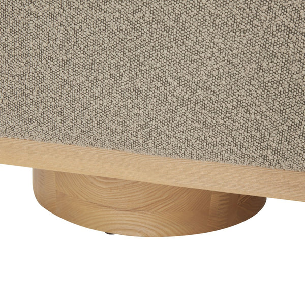 Safavieh VIANNA Boucle Bench - Modern Plush Seating with Warm Ash Wood Accents for Entryways and Living Spaces Brown / Natural SFV5049D