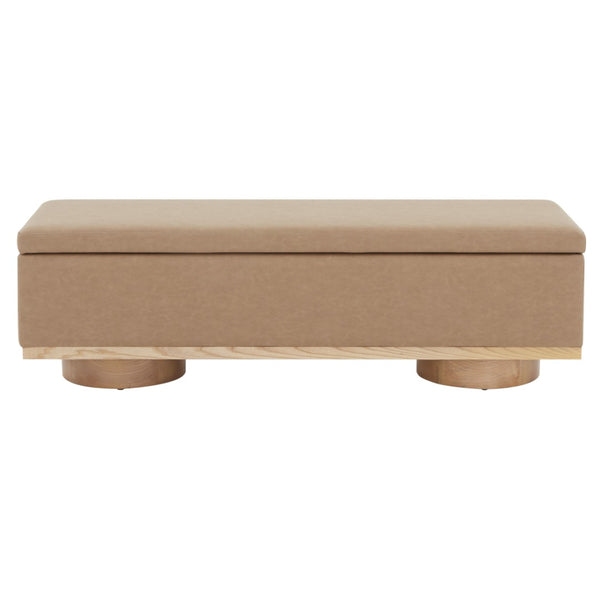 Safavieh VIANNA Boucle Bench - Modern Plush Seating with Warm Ash Wood Accents for Entryways and Living Spaces Camel / Natural SFV5049E