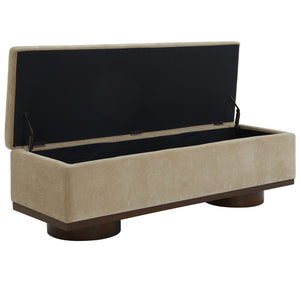 Safavieh VIANNA Boucle Bench - Modern Plush Seating with Warm Ash Wood Accents for Entryways and Living Spaces Light Brown / Walnut SFV5049F