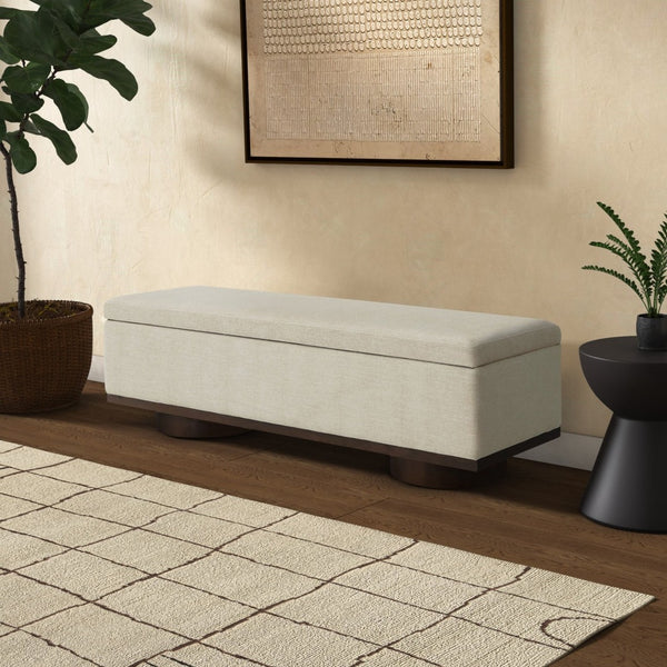 Safavieh VIANNA Boucle Bench - Modern Plush Seating with Warm Ash Wood Accents for Entryways and Living Spaces Beige / Walnut SFV5049G
