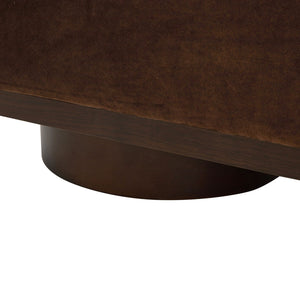 Safavieh VIANNA Boucle Bench - Modern Plush Seating with Warm Ash Wood Accents for Entryways and Living Spaces Dark Brown / Walnut SFV5049H
