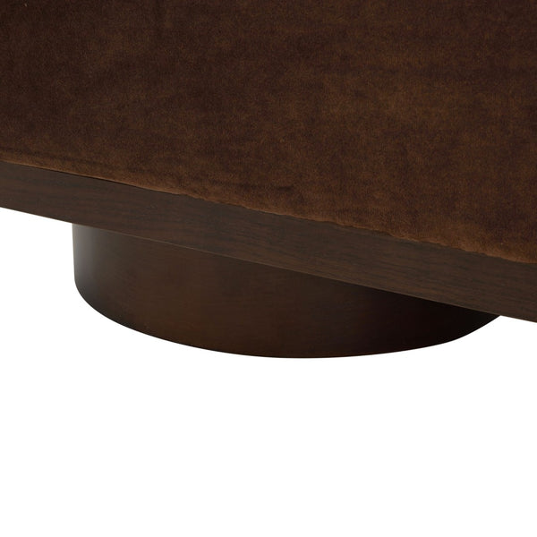 Safavieh VIANNA Boucle Bench - Modern Plush Seating with Warm Ash Wood Accents for Entryways and Living Spaces Dark Brown / Walnut SFV5049H