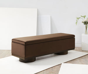 Safavieh VIANNA Boucle Bench - Modern Plush Seating with Warm Ash Wood Accents for Entryways and Living Spaces Dark Brown / Walnut SFV5049H