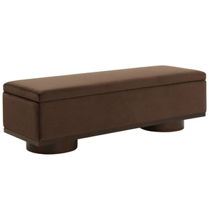 Safavieh VIANNA Boucle Bench - Modern Plush Seating with Warm Ash Wood Accents for Entryways and Living Spaces Dark Brown / Walnut SFV5049H