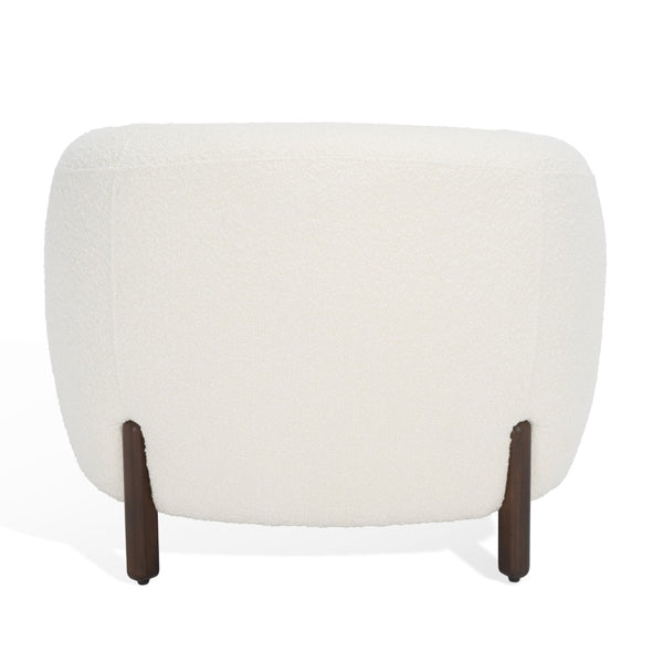 Safavieh WESTLEY Boucle Barrel Back Accent Chair in Ivory - Plush, Stylish Design for Cozy Living Spaces SFV5051A