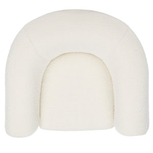 Safavieh WESTLEY Boucle Barrel Back Accent Chair in Ivory - Plush, Stylish Design for Cozy Living Spaces SFV5051A
