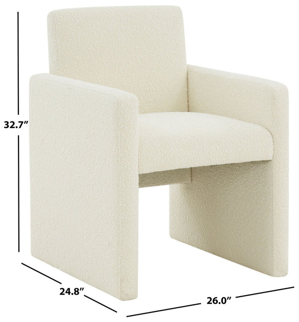 Safavieh Maisey Boucle Arm Chair Ivory Wood / Fabric / Foam SFV5053D