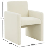 Safavieh Maisey Boucle Arm Chair Ivory Wood / Fabric / Foam SFV5053D