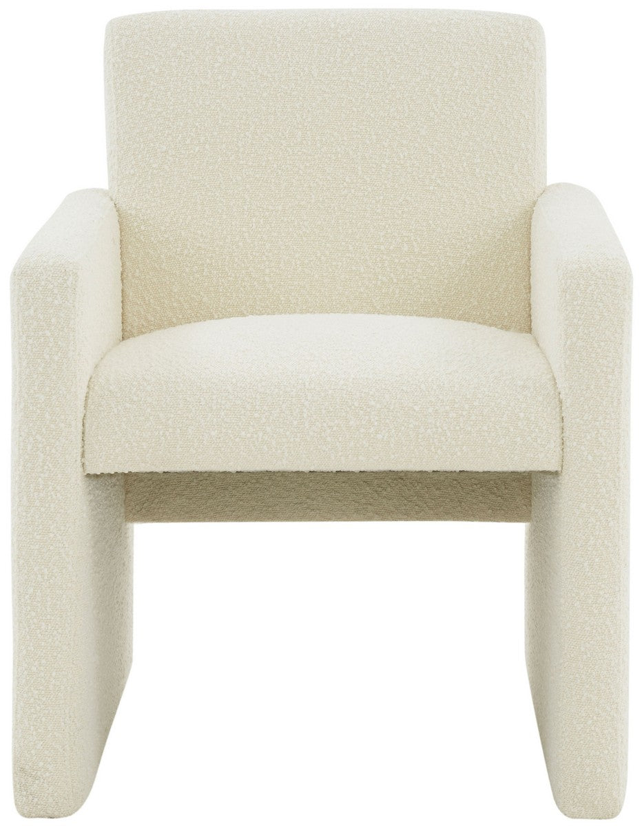 Safavieh Maisey Boucle Arm Chair Ivory Wood / Fabric / Foam SFV5053D