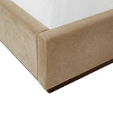 Safavieh Pippin Velvet King Bed Light Brown / Walnut SFV5063B-K-4BX