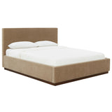 Safavieh Pippin Velvet King Bed Light Brown / Walnut SFV5063B-K-4BX