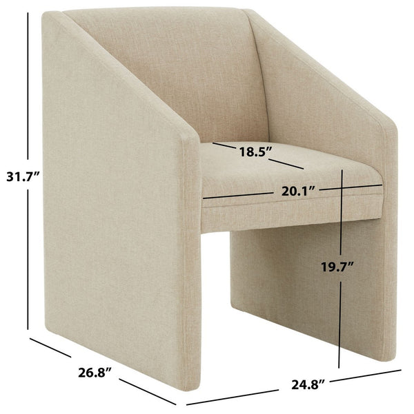 Safavieh Liandra Upholstered Armchair Beige Wood / Fabric / Foam SFV5065B