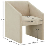 Safavieh Liandra Upholstered Armchair Beige Wood / Fabric / Foam SFV5065B