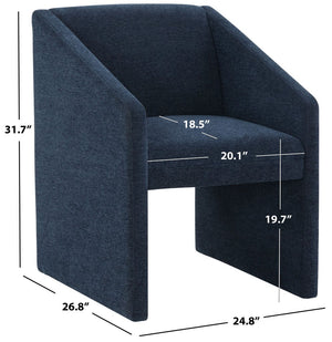 Safavieh Liandra Upholstered Armchair Navy Wood / Fabric / Foam SFV5065C