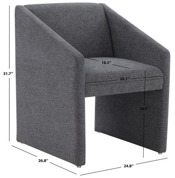 Safavieh Liandra Upholstered Armchair Dark Grey Wood / Fabric / Foam SFV5065D