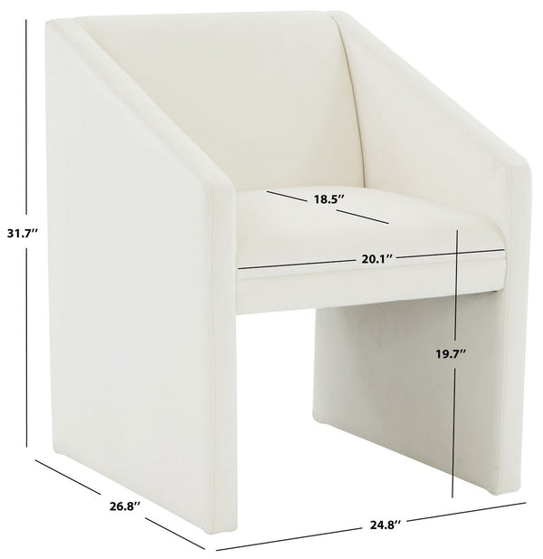 Safavieh Liandra Upholstered Armchair Ivory Wood / Fabric / Foam SFV5065E