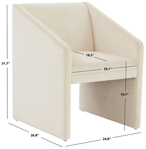 Safavieh Liandra Upholstered Armchair Cream Wood / Fabric / Foam SFV5065F