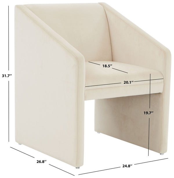 Safavieh Liandra Upholstered Armchair Cream Wood / Fabric / Foam SFV5065F