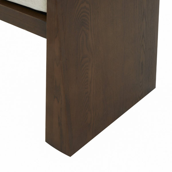 Safavieh BLANCHETTE Velvet-Cushioned Wood Bench - Cream & Walnut Finish for Timeless Elegance & Comfort SFV5078A