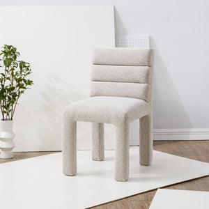 Safavieh PIETRO Channel-Tufted Dining Chair - Modern Upholstered Comfort for Stylish Dining Spaces Taupe SFV5081A