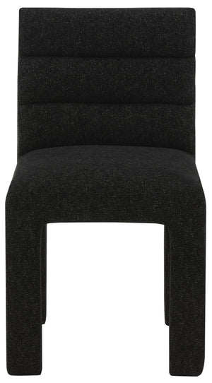 Safavieh PIETRO Channel-Tufted Dining Chair - Modern Upholstered Comfort for Stylish Dining Spaces Black SFV5081B