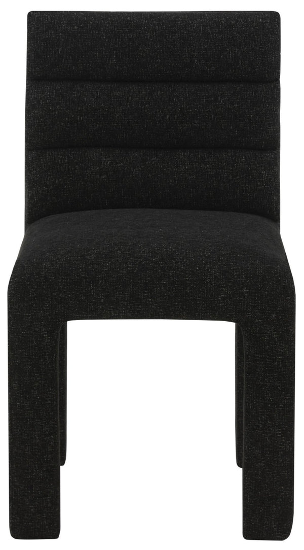 Safavieh PIETRO Channel-Tufted Dining Chair - Modern Upholstered Comfort for Stylish Dining Spaces Black SFV5081B