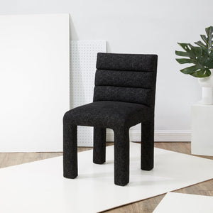 Safavieh PIETRO Channel-Tufted Dining Chair - Modern Upholstered Comfort for Stylish Dining Spaces Black SFV5081B