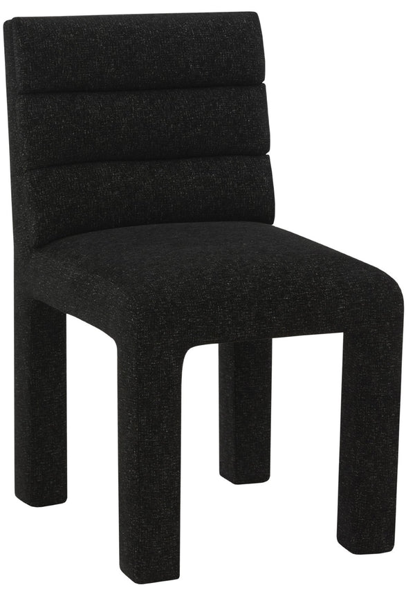 Safavieh PIETRO Channel-Tufted Dining Chair - Modern Upholstered Comfort for Stylish Dining Spaces Black SFV5081B