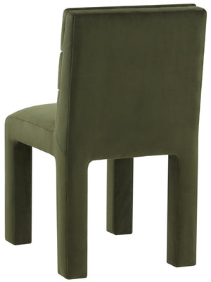 Safavieh PIETRO Channel-Tufted Dining Chair - Modern Upholstered Comfort for Stylish Dining Spaces Forest Green SFV5081D